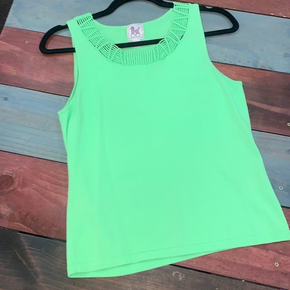 Pink Poodle Green Sleeveless Top